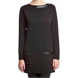eight eight eight Womens‎ Large Sweater Dress Long Sleeve Heather Black Pockets
